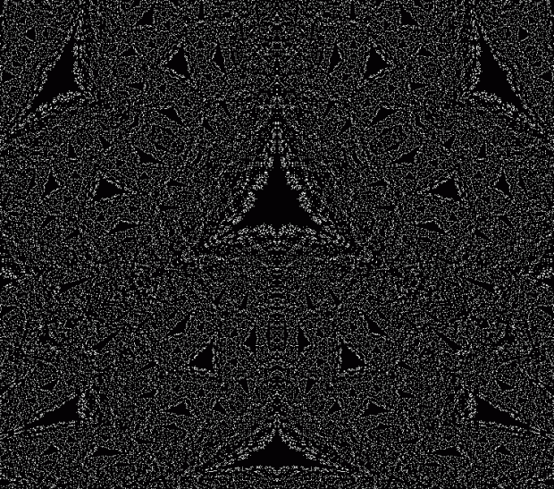 A close-up of the central-dot triangle