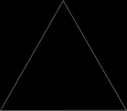 A triangle in which dots represent the centers of the triangles into which it is repeatedly subdivided