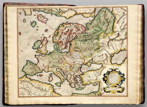 Map of Europe from Mercator's Atlas Cosmographicae (1596)