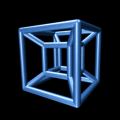 An animated gif of a tesseract