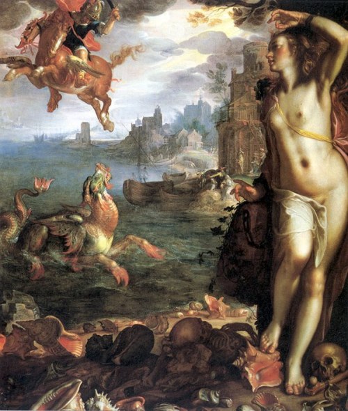 Perseus Releases Andromeda by Joachim Wtewael (mirrored)