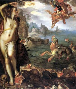 Perseus Releases Andromeda by Joachim Wtewael